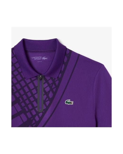 Lacoste Purple Half Zip Polo for men