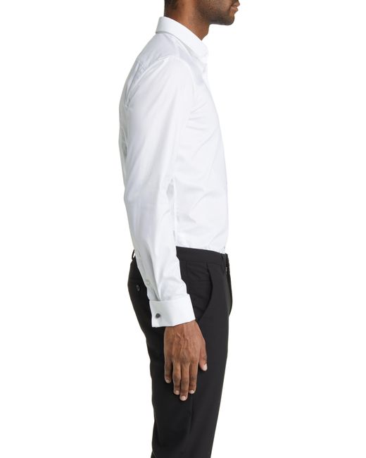 BOSS by HUGO BOSS Hank Slim Fit Easy Iron Tuxedo Shirt in White for Men