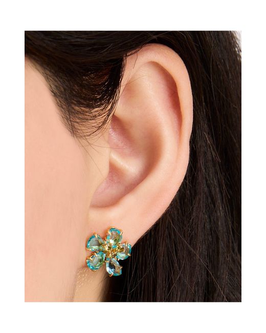 Kate Spade Blue Cubic Zirconia Flower Stud Earrings