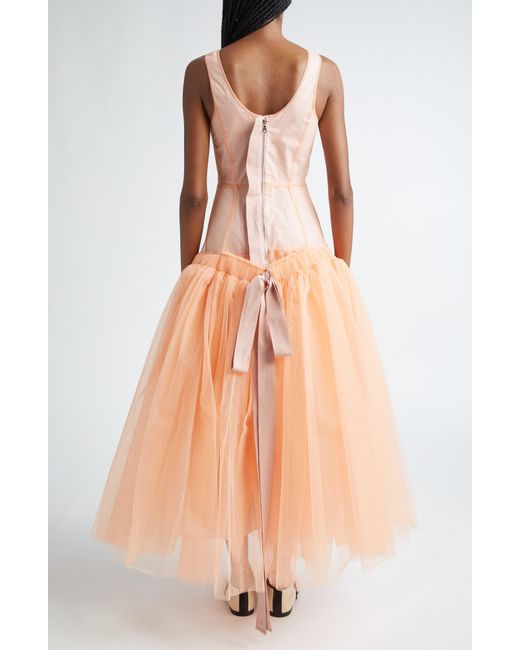 Molly Goddard Pink Willow Tulle Drop Waist Gown
