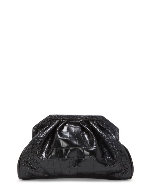 Vince Camuto Black Baklo Croc Embossed Leather Clutch