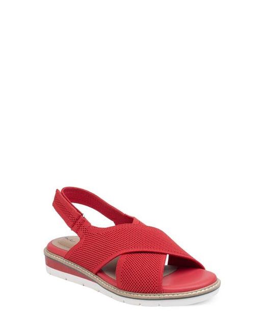 Me Too Red Azania Slingback Platform Wedge Slide Sandal