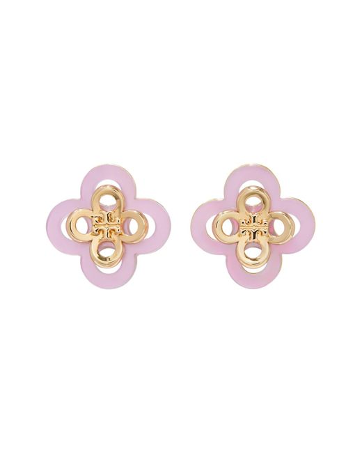 Tory Burch Pink Kira Clover Stacked Stud Earrings