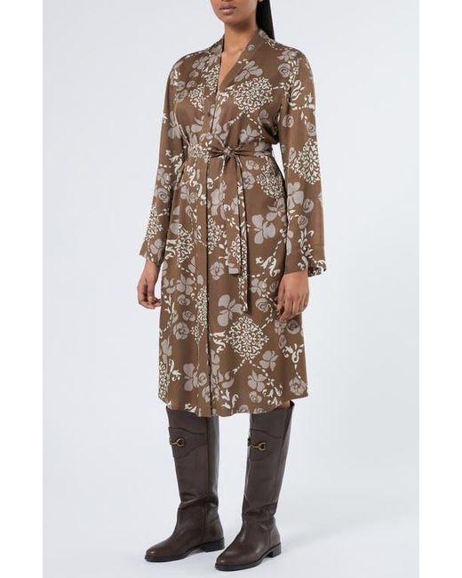 Marina Rinaldi Natural Teiera Floral Long Sleeve Shirtdress