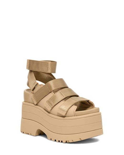 Ugg Natural Goldenrise Ankle Strap Platform Sandal