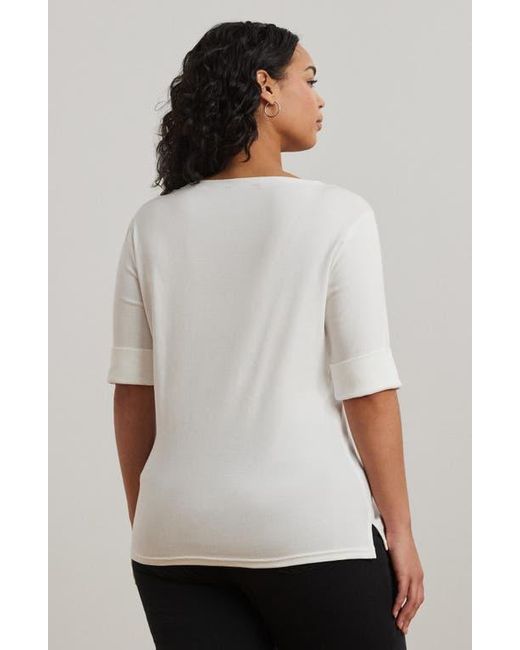 Ralph Lauren Gray Boat Neck Top