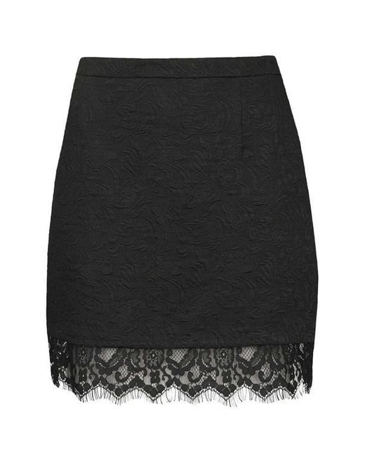 TOPSHOP Black Textured Lace Pelmet Skirt