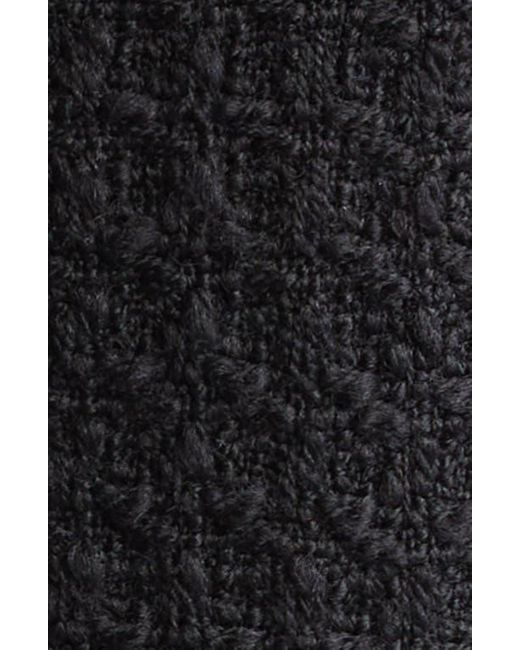 Oscar de la Renta Black Bow Detail Wool Tweed Crop Jacket