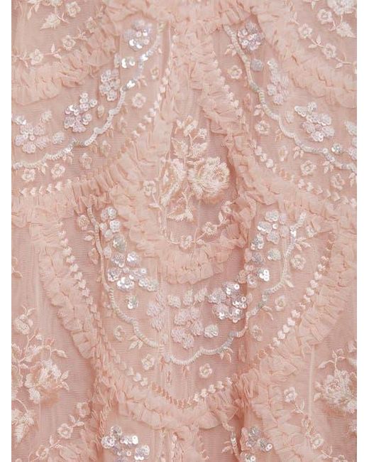 Needle & Thread Pink Carmen Ruffle Maxi Dress
