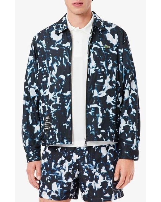 Lacoste Blue Elevated Tennis Water Repellent Zip Jacket for men