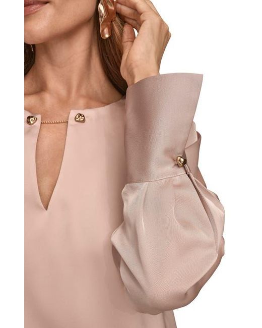 Donna Karan Natural Chain Detail Long Sleeve Top