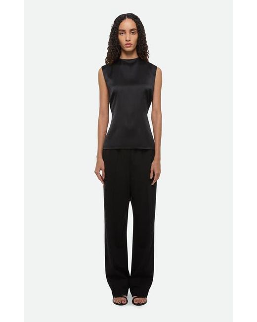 Helmut Lang Black Scarf Drape Detail Reversible Silk Top