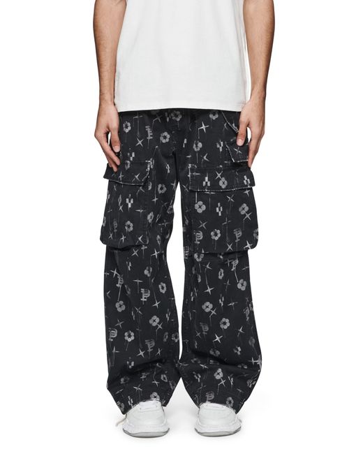 Purple Brand baggy Stretch Cotton Twill Cargo Pants in Black for Men Lyst