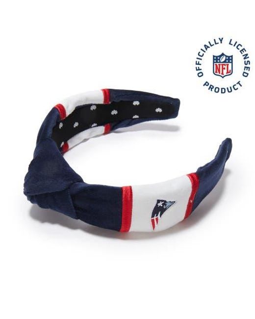 Lele Sadoughi Blue New England Patriots Embroidered Knotted Headband