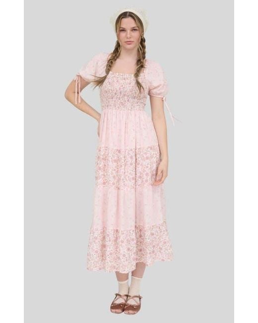 blu pepper pink dress Urban Outfitters Blu Pepper Pink lace open back dress with Blue Collar Small