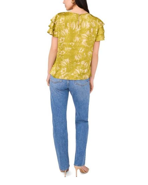 Vince Camuto Blue Tiered Ruffle Sleeve Top