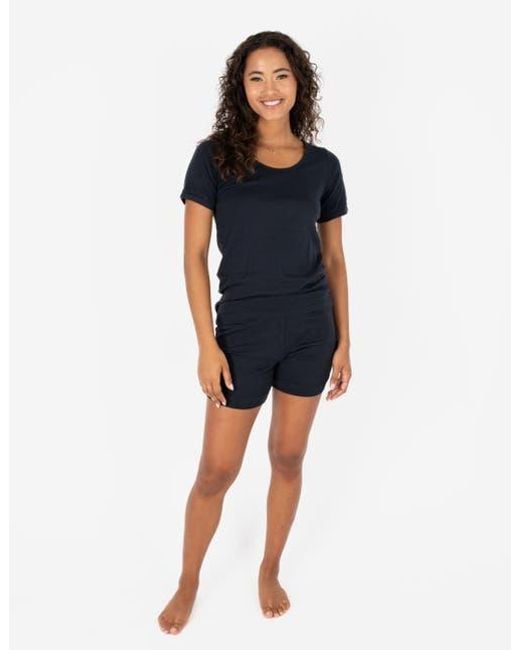 Leveret Blue Short Cotton Solid Pajama Set