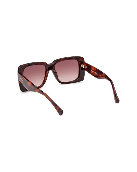 Max Mara Pink 53mm Rectangular Sunglasses