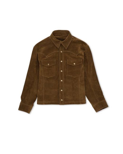 Fortela Brown Suede Western Jacket for men