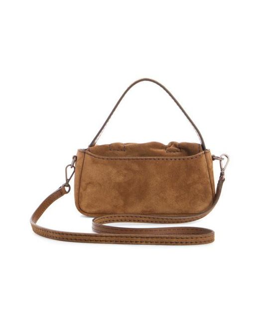 Acne Brown Micro Multipocket Suede Crossbody Bag