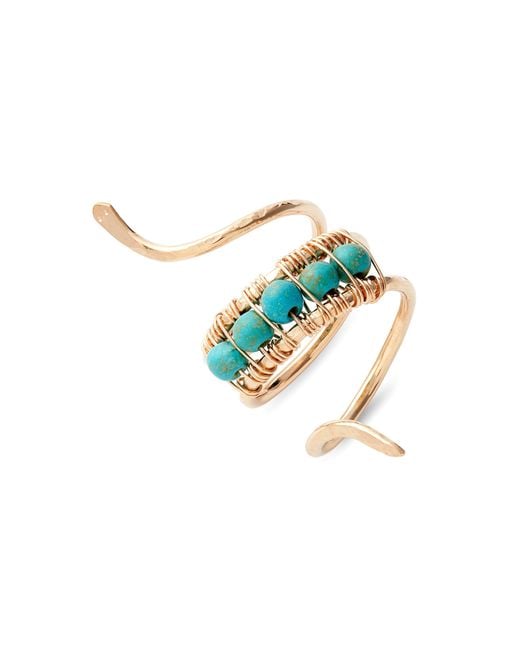 Nashelle Blue Beaded Snake Ring
