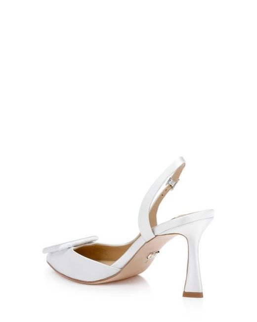 Badgley Mischka White Graciella Slingback Half D'Orsay Pointed Toe Pump