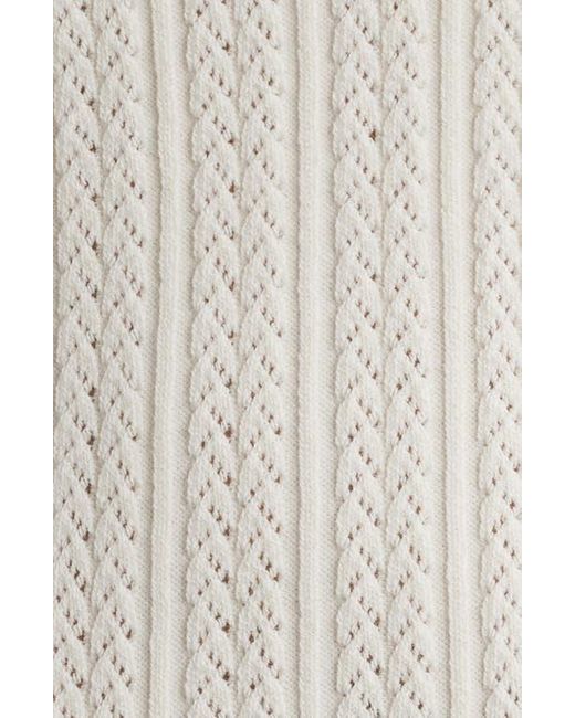 Anne Klein White Mock Neck Short Sleeve Cotton Blend Sweater