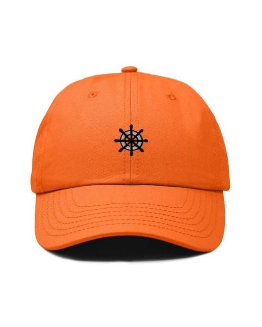 Alix Orange Ship Wheel Dad Hat for men