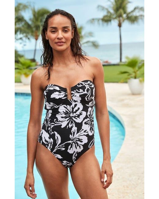 Tommy Bahama Blue Sunset Blooms Underwire Upf 50+ One-Piece Swimsuit