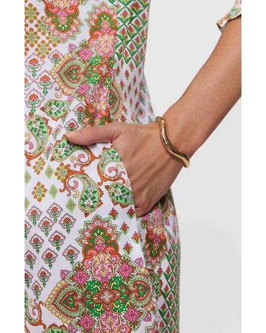 Foxcroft Natural Alicia Patchwork Shift Dress