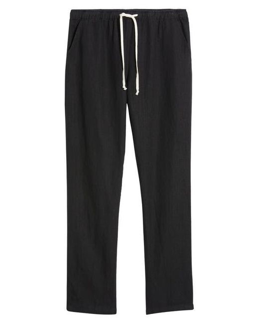 Alex Crane Black Bo Linen Drawstring Pants for men