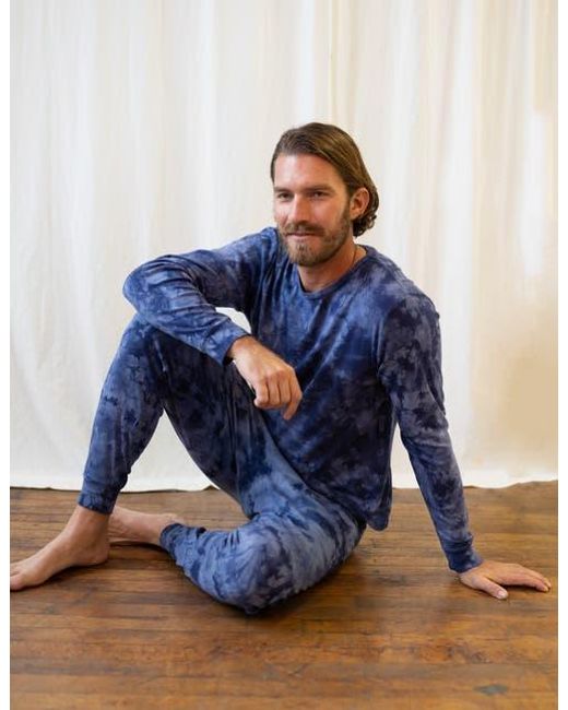 Leveret Blue Cotton Tie Dye Matching Family Pajamas for men