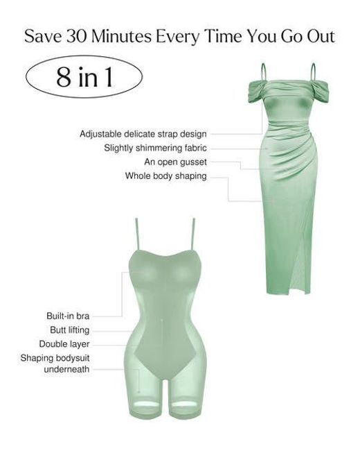 Popilush Women's Green Shapewear Off Shoulder Shine Ruched Sculpting Maxi  Dress - hulwithkids.com