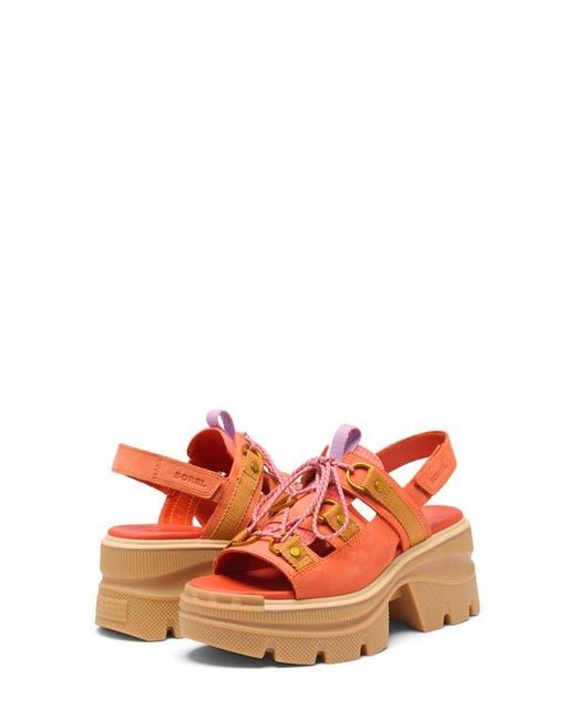 Sorel Red Rein Cb Lace-Up Platform Sandal