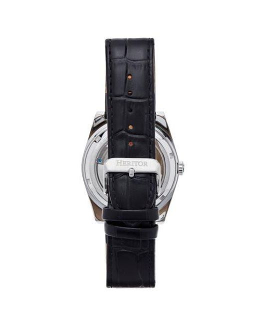 Heritor Black Daxton Skeleton Watch for men