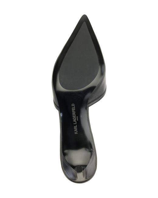 Karl Lagerfeld Black Sosie Crystal Pointed Toe Pump