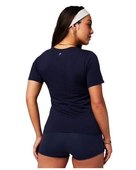 Fabletics Blue Feather Tech+ Short-Sleeve Top