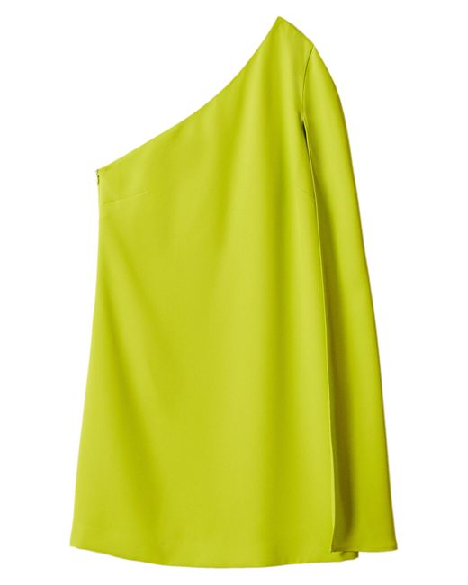 Mango Yellow One-shoulder Cape Sleeve Minidress