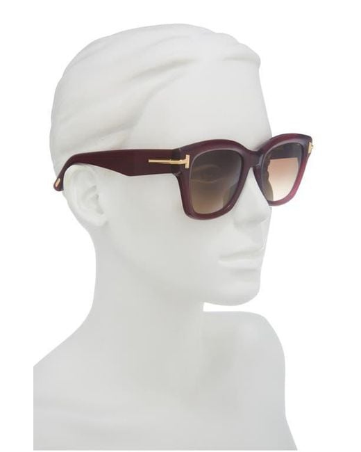 Tom Ford Brown 53Mm Gradient Butterfly Sunglasses