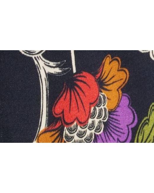 Farm Rio Black Roccoco Floral Minidress