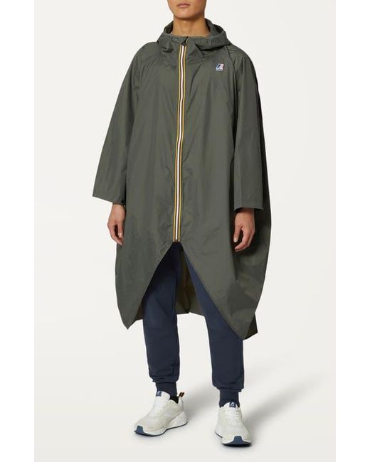 K-Way Green Rennes Waterproof Packable Rain Poncho