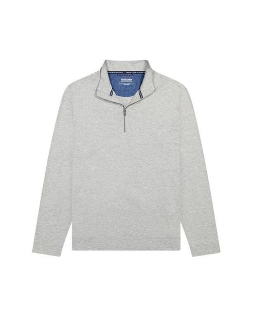 Fair Harbor Gray Compass Performance Quarter Zip for men