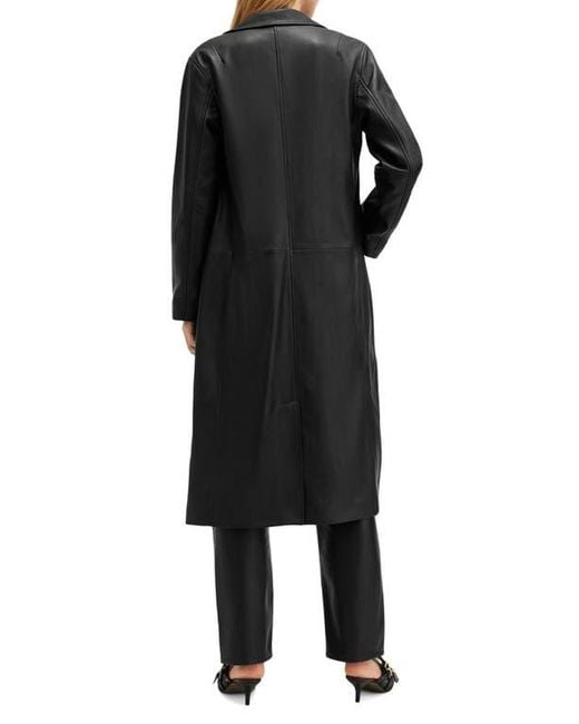 AllSaints Black Aire Leather Coat