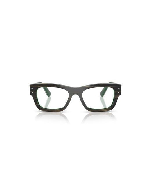 Ray-Ban Green 55Mm Rectangle Optical Glasses