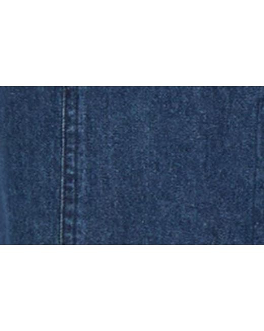 Jones New York Blue Long Sleeve Cotton Denim Midi Shirtdress