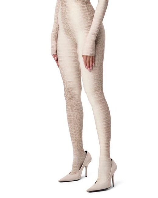 Naked Wardrobe Natural Print Toe Leggings