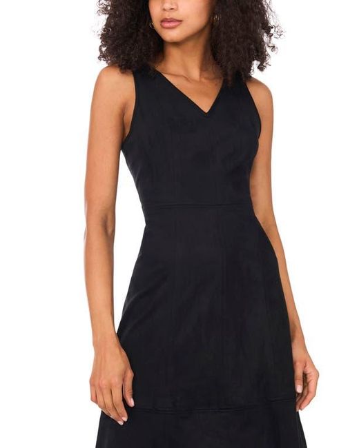 Vince Camuto Women's Black Faux Suede Fit & Flare Dress Vince Camuto Women's Black Faux Suede Fit & Flare Dress