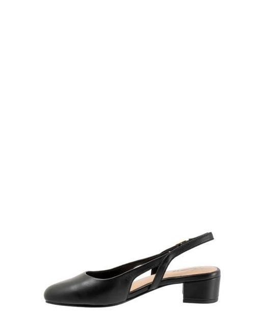 Trotters Black Dottie Slingback Pump