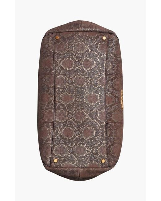 Donna Karan Brown Glenwood Python Suede Shoulder