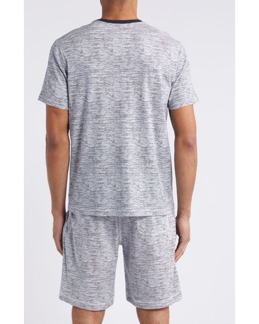 Daniel Buchler Blue Stripe Cotton Pajama T-shirt for men